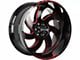 Off-Road Monster M07 Gloss Black Candy Red Milled 6-Lug Wheel; 20x10; -19mm Offset (07-13 Silverado 1500)