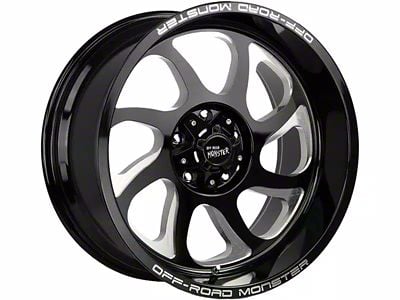 Off-Road Monster M22 Gloss Black Milled 6-Lug Wheel; 20x10; -19mm Offset (07-13 Silverado 1500)