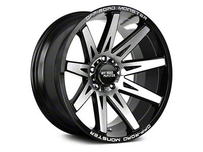 Off Road Monster M25 Gloss Black Machined 6-Lug Wheel; 22x12; -44mm Offset (07-13 Silverado 1500)