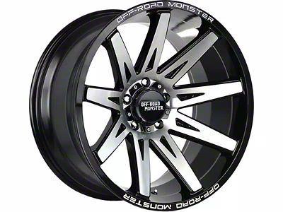 Off-Road Monster M25 Gloss Black Machined 6-Lug Wheel; 20x10; -19mm Offset (07-13 Silverado 1500)