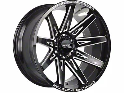 Off-Road Monster M25 Gloss Black Milled 6-Lug Wheel; 20x10; -19mm Offset (07-13 Silverado 1500)