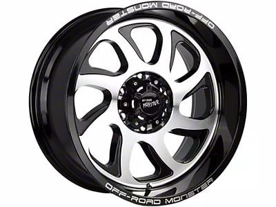 Off-Road Monster M22 Gloss Black Machined 6-Lug Wheel; 20x10; -19mm Offset (07-14 Tahoe)