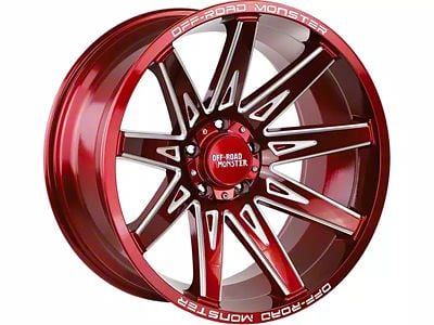 Off-Road Monster M25 Candy Red Milled 6-Lug Wheel; 20x10; -19mm Offset (07-14 Tahoe)