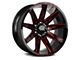 Off Road Monster M25 Gloss Black Candy Red Milled 6-Lug Wheel; 22x12; -44mm Offset (07-14 Tahoe)