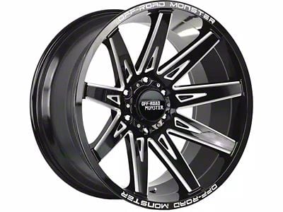 Off-Road Monster M25 Gloss Black Milled 6-Lug Wheel; 20x10; -19mm Offset (07-14 Tahoe)