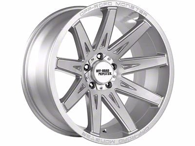 Off-Road Monster M25 Brushed Face Silver 6-Lug Wheel; 20x10; -19mm Offset (07-14 Yukon)