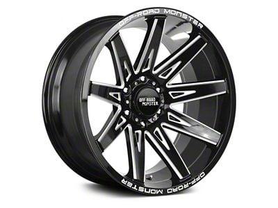 Off Road Monster M25 Gloss Black Milled 6-Lug Wheel; 22x12; -44mm Offset (07-14 Yukon)