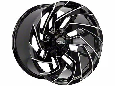 Off-Road Monster M24 Gloss Black Milled 5-Lug Wheel; 20x10; -19mm Offset (09-18 RAM 1500)