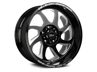 Off Road Monster M22 Gloss Black Milled 8-Lug Wheel; 20x10; -19mm Offset (10-18 RAM 2500)