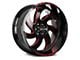 Off Road Monster M07 Gloss Black Candy Red Milled 6-Lug Wheel; 22x12; -44mm Offset (14-18 Sierra 1500)