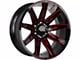 Off-Road Monster M25 Gloss Black Candy Red Milled 6-Lug Wheel; 20x10; -19mm Offset (14-18 Silverado 1500)