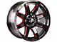 Off-Road Monster M08 Gloss Black Candy Red Milled 6-Lug Wheel; 20x9; 0mm Offset (15-20 F-150)