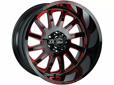 Off-Road Monster M17 Gloss Black Candy Red Milled 6-Lug Wheel; 20x10; -19mm Offset (15-20 F-150)