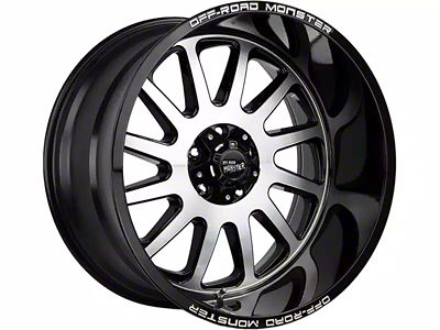 Off-Road Monster M17 Gloss Black Machined 6-Lug Wheel; 17x9; 0mm Offset (15-20 Tahoe)