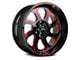 Off Road Monster M22 Gloss Black Candy Red Milled 6-Lug Wheel; 22x12; -44mm Offset (15-20 Yukon)