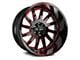 Off Road Monster M17 Gloss Black Candy Red Milled 6-Lug Wheel; 22x12; -44mm Offset (2024 Ranger)