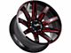 Off-Road Monster M25 Gloss Black Candy Red Milled 6-Lug Wheel; 20x10; -19mm Offset (2024 Ranger)