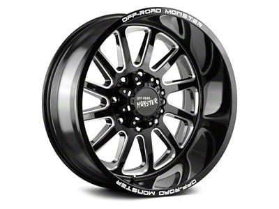 Off-Road Monster M17 Gloss Black Milled 5-Lug Wheel; 22x12; -44mm Offset (94-01 RAM 1500)