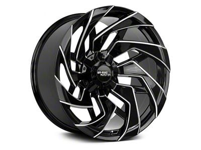 Off-Road Monster M24 Gloss Black Milled 5-Lug Wheel; 20x10; -19mm Offset (94-01 RAM 1500)