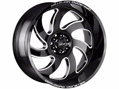 Off-Road Monster M07 Gloss Black Milled 8-Lug Wheel; 22x12; -44mm Offset (94-02 RAM 2500)