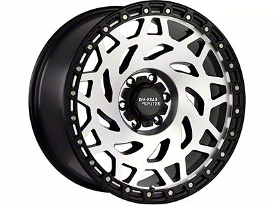 Off-Road Monster M50 Gloss Black Machined with Black Ring 6-Lug Wheel; 20x9.5; -12mm Offset (23-24 Canyon)