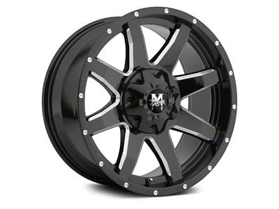 Off-Road Monster M08 Gloss Black Milled 5-Lug Wheel; 20x9; 5mm Offset (05-11 Dakota)