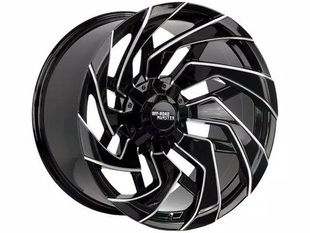 Off-Road Monster M24 Gloss Black Milled 6-Lug Wheel; 20x10; -19mm Offset (21-24 F-150)