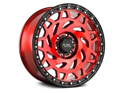 Off-Road Monster M50 Candy Red with Black Ring 6-Lug Wheel; 20x9.5; -12mm Offset (21-24 F-150)