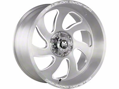 Off-Road Monster M07 Brushed Face Silver 5-Lug Wheel; 22x12; -44mm Offset (02-08 RAM 1500, Excluding Mega Cab)