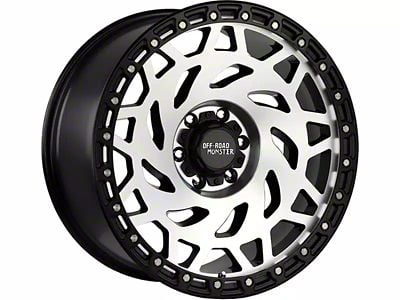 Off-Road Monster M50 Gloss Black Machined with Black Ring 6-Lug Wheel; 20x9.5; -12mm Offset (19-24 RAM 1500)