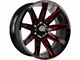 Off-Road Monster M25 Gloss Black Candy Red Milled 6-Lug Wheel; 20x10; -19mm Offset (19-23 Ranger)