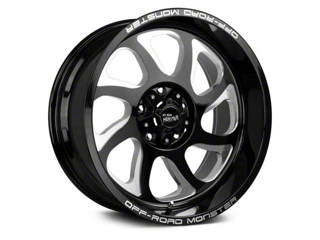 Off Road Monster M22 Gloss Black Milled 8-Lug Wheel; 20x10; -19mm Offset (07-10 Silverado 2500 HD)