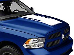 RAM Licensed by RedRock Hood Decal with RAM Logo; White (09-18 RAM 1500, Excluding Rebel)