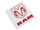 RAM Licensed by RedRock Large RAM Head with Logo; Red (02-18 RAM 1500)