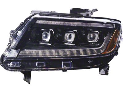 OLM Infinite Series LED Headlights with Amber DRL; Black Housing; Clear Lens (15-22 Colorado)