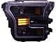 OLM Essential Series LED Headlights with White DRL; Black Housing; Clear Lens (15-17 F-150 w/ Factory Halogen Headlights)