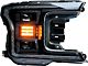 OLM Essential Series LED Headlights with White DRL; Black Housing; Clear Lens (18-20 F-150 w/ Factory Halogen Headlights)