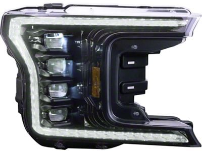 OLM Infinite Series Bi-Beam LED Headlights with White DRL; Black Housing; Clear Lens (18-20 F-150, Excluding Raptor)