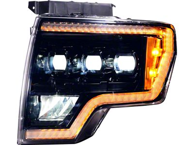 OLM Infinite Series LED Headlights with Amber DRL; Black Housing; Clear Lens (09-14 F-150)