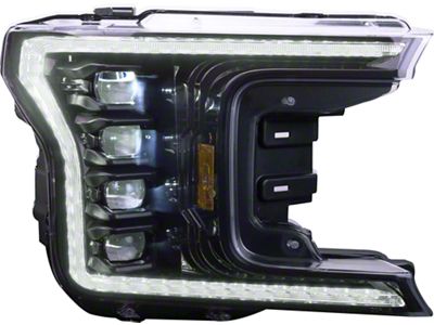 OLM Infinite Series LED Headlights with White DRL; Black Housing; Clear Lens (18-20 F-150, Excluding Raptor)