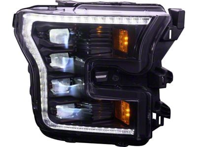 OLM Infinite Series LED Headlights with White DRL; Black Housing; Clear Lens (15-17 F-150; 18-20 F-150 Raptor)