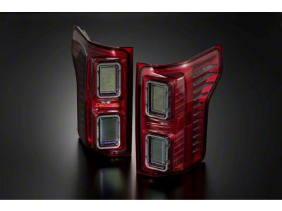 OLM Infinity Series LED Tail Lights; Red Housing; Clear Lens (15-17 F-150 w/ Factory Halogen Non-BLIS Tail Lights)