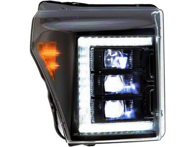 OLM Infinite Series LED Headlights with White DRL; Black Housing; Clear Lens (11-16 F-250 Super Duty)