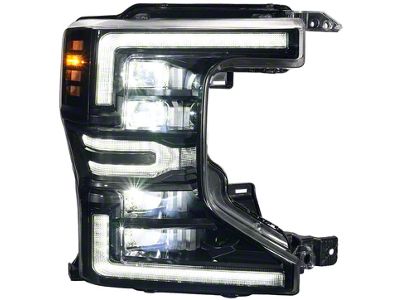 OLM Infinite Series LED Headlights with White DRL; Black Housing; Clear Lens (20-22 F-250 Super Duty w/ Factory Halogen Headlights)