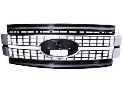 OLM Infinite Series Upper Replacement Grille with White DRL; Black (17-19 F-350 Super Duty)