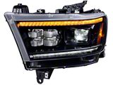 OLM Infinite Series LED Headlights with White DRL; Black Housing; Clear Lens (19-24 RAM 1500 w/ Factory Non-Projector Headlights)