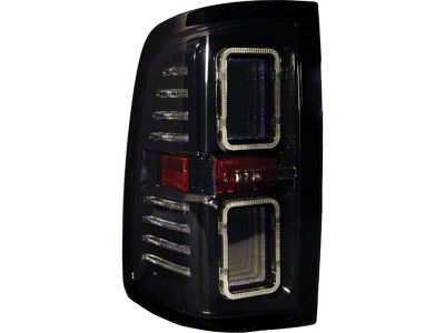 OLM Infinite Series LED Tail Lights; Black Housing; Smoked Lens (09-18 RAM 1500)