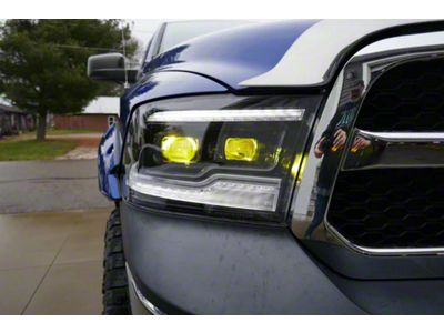 OLM Infinite Series Bi-Beam LED Headlights with White DRL; Black Housing; Clear Lens (10-18 RAM 3500)