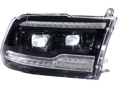 OLM Infinite Series LED Headlights with White DRL; Black Housing; Clear Lens (10-18 RAM 3500)