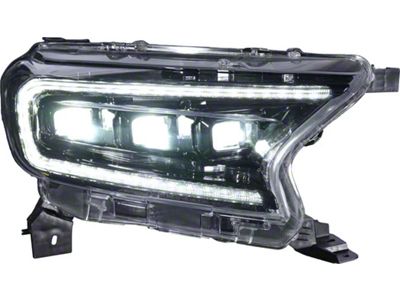 OLM Infinite Series LED Headlights with White DRL; Black Housing; Clear Lens (19-23 Ranger)